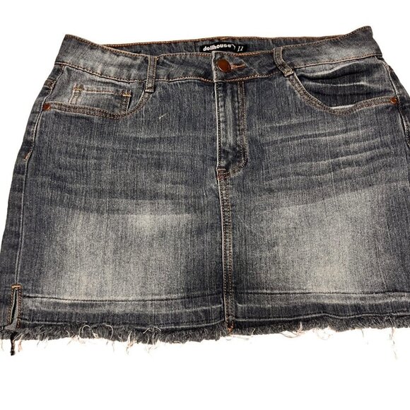 Dollhouse Dresses & Skirts - Dollhouse Women Short Skirt Color Wash Denim Size 11 Sku 1027